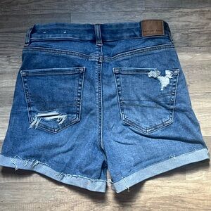American Eagle Outfitters Distressed Dark Blue Denim Shorts